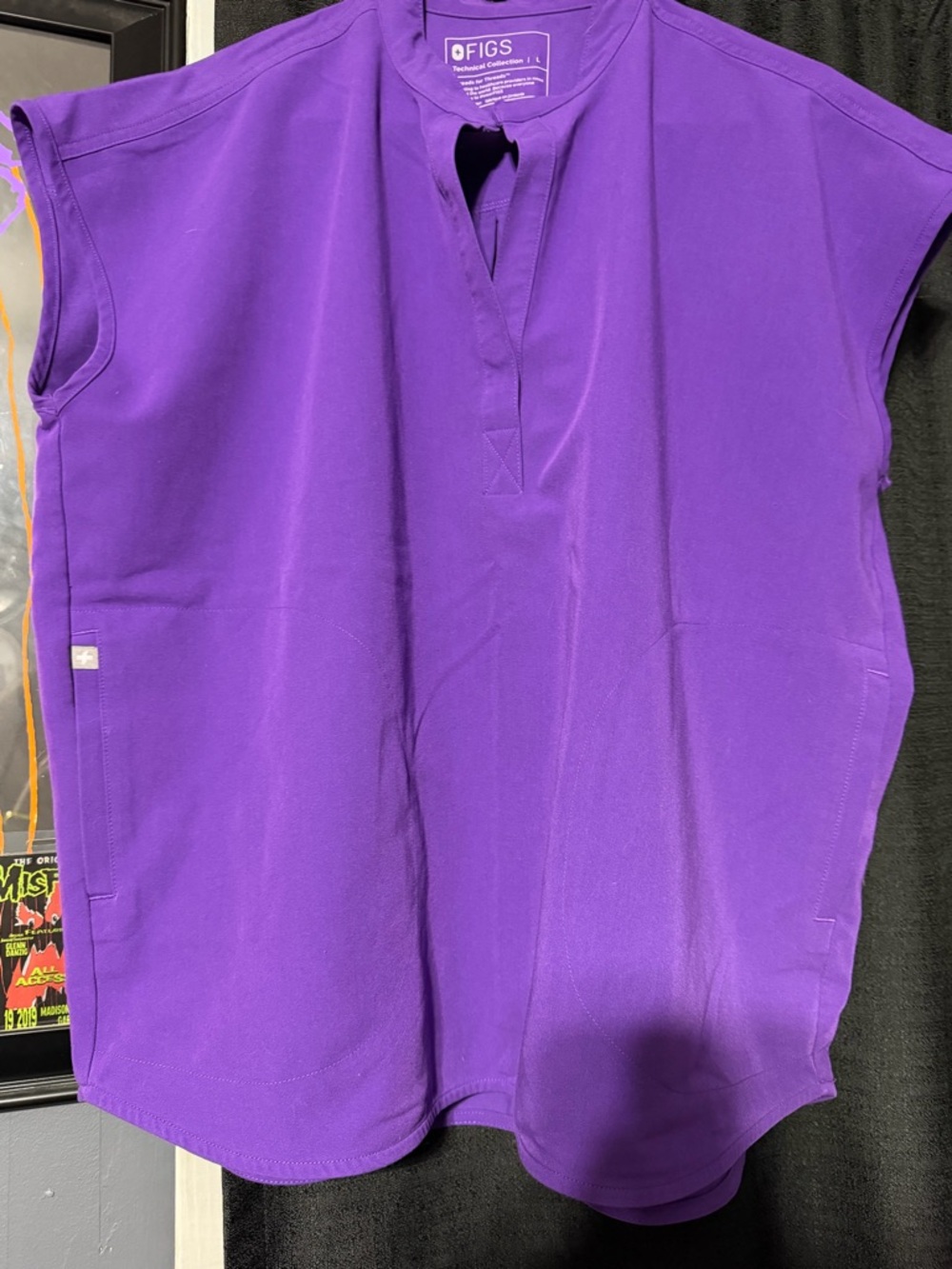 Figs Purple Medical Scrub Tunic Top